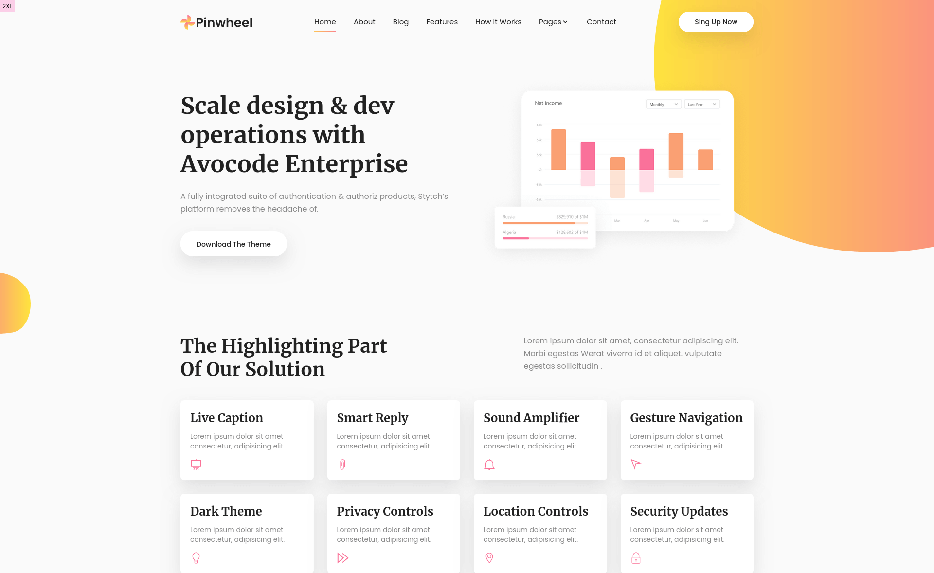 PinWheel – 免费 Tailwind CSS 多页面网站模板