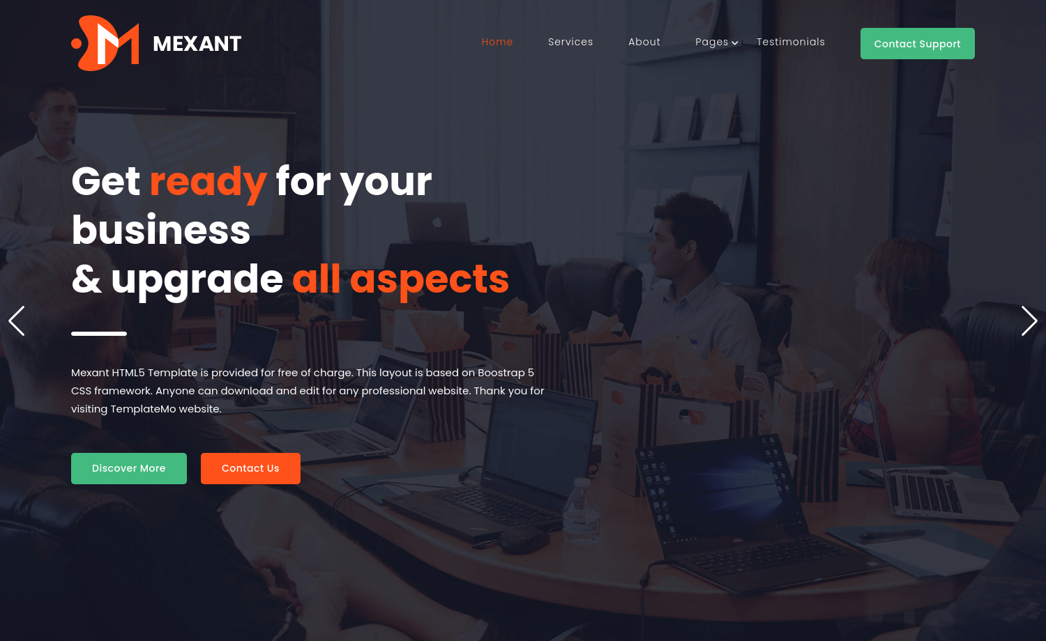 Mexant – 免费 Bootstrap 5 HTML5 商业网站模板