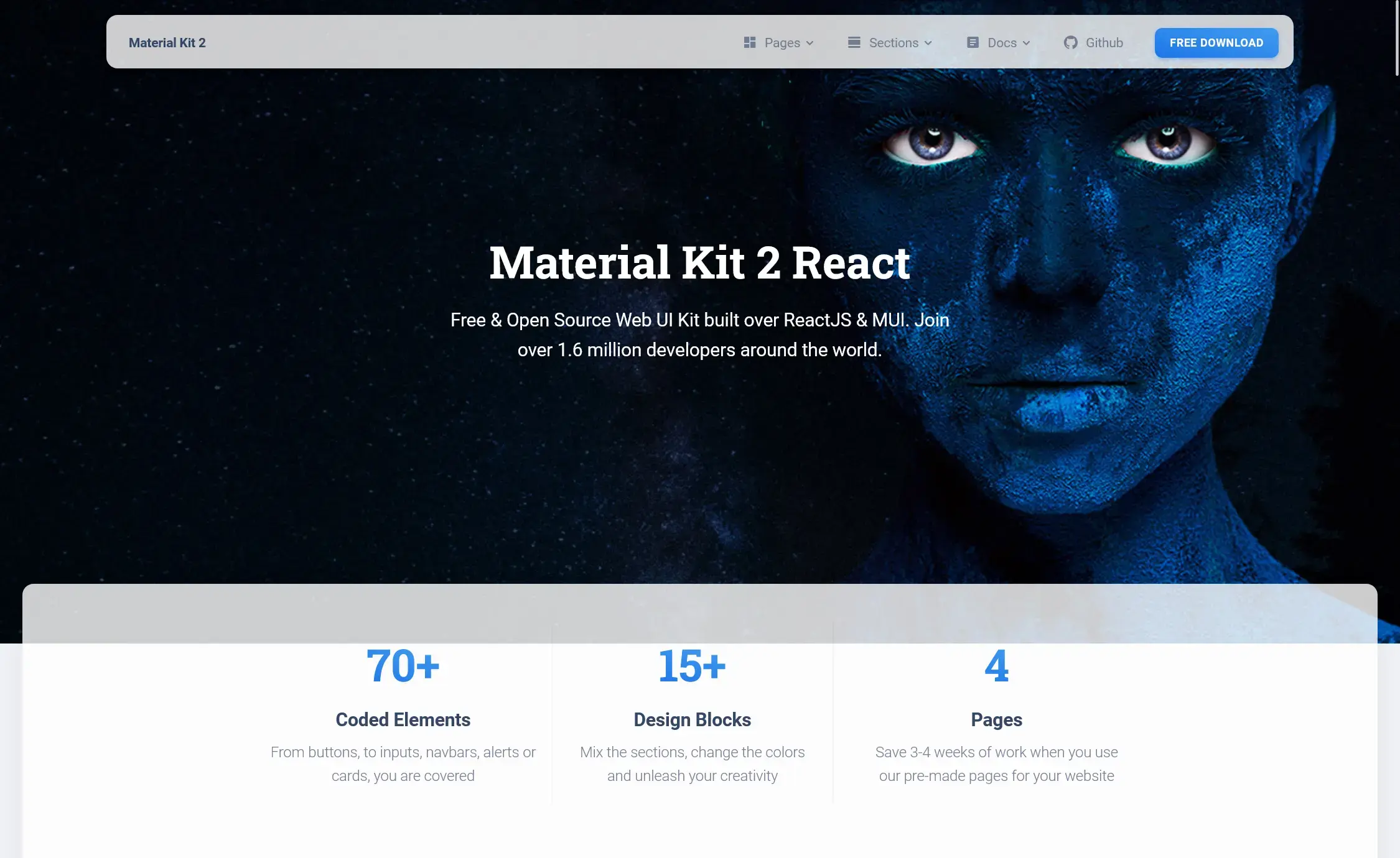 MaterialKit2 React – 免费响应式 MUI-ReactJS UI工具包