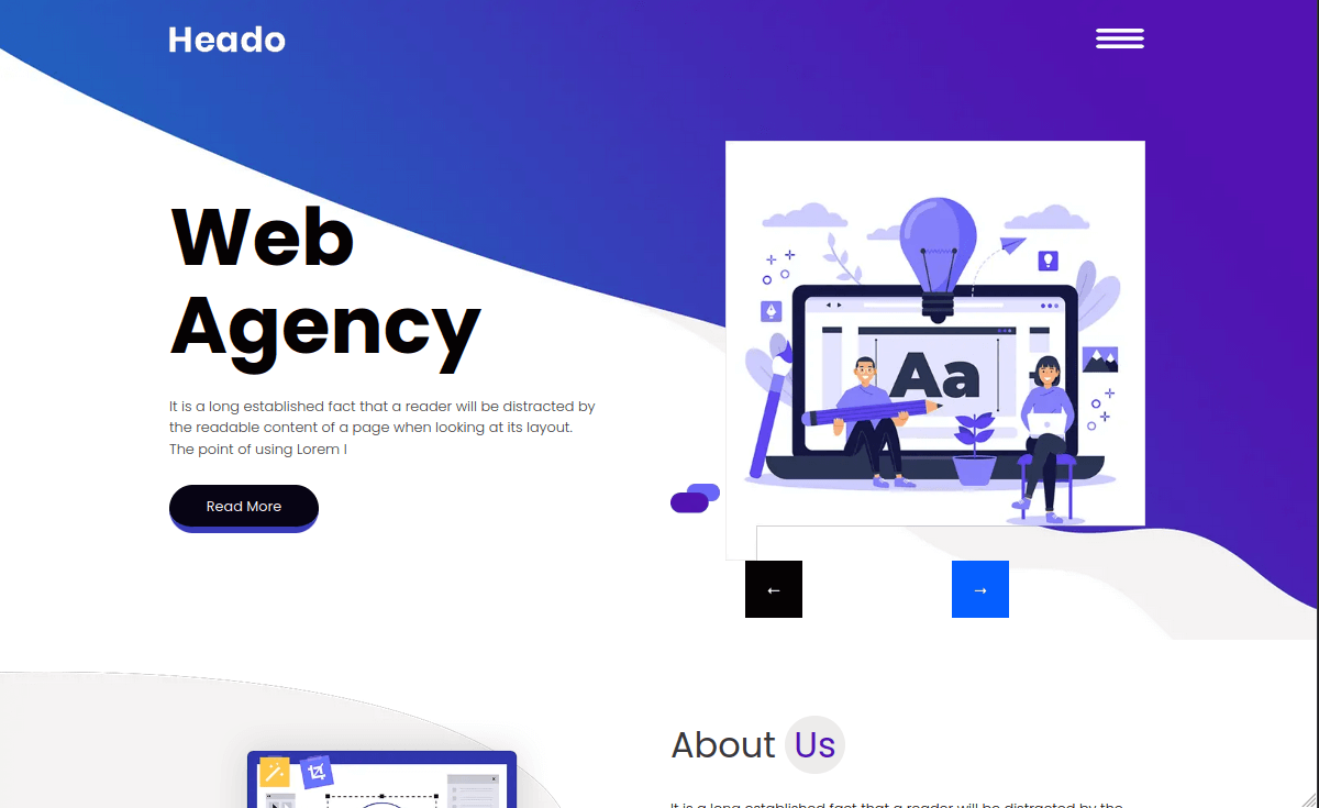 Heado – 免费的Bootstrap 4 HTML5网页代理网站模板