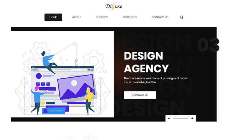 Diffuso – 免费HTML5 Bootstrap网页设计公司网站模板