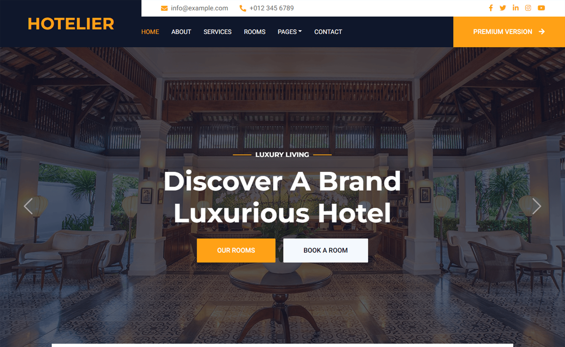 Hotelier – 免费响应式HTML5 Bootstrap 5商业模板