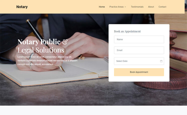 Notary – 免费的Bootstrap 4 HTML5 律师事务所网站模板