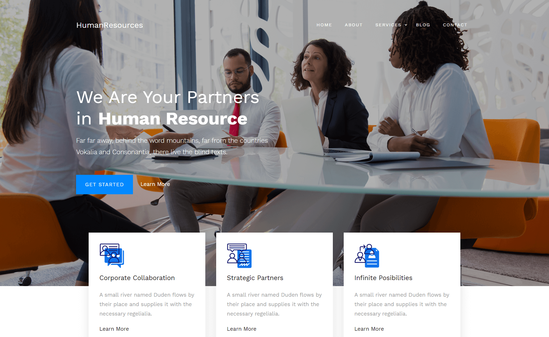 HumanResources – 免费响应式Bootstrap 4 HTML5商务网站模板