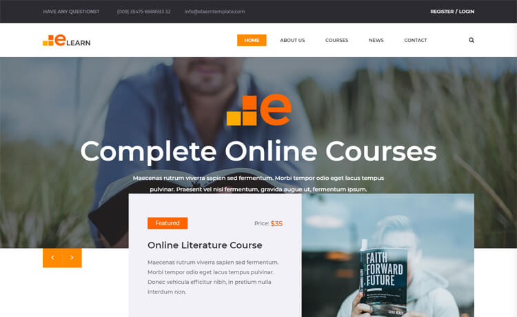 Elearn – 免费Bootstrap 4 HTML5教育网站模板