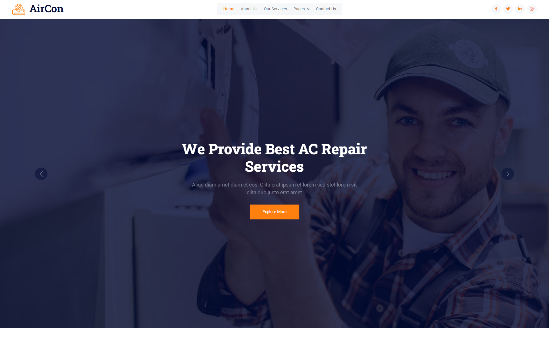 AirCon – 免费空调维修和服务网站模板