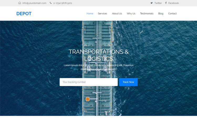 Depot – 免费 Bootstrap 4 HTML5 运输网站模板