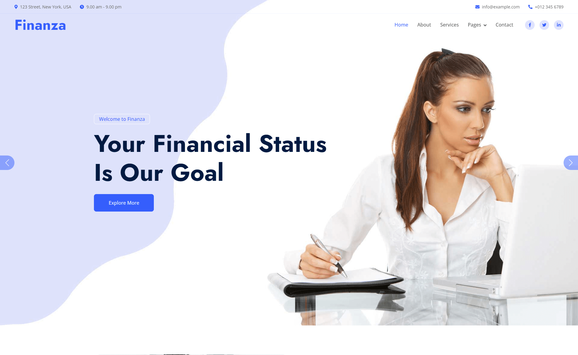 Finanza – 免费 Bootstrap 5 金融服务网站模板