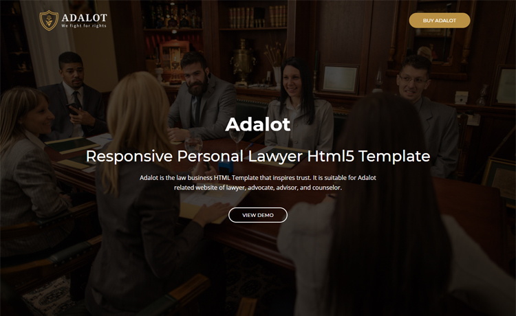 Adalot – 免费的Bootstrap 4 HTML5 律师事务所网站模板