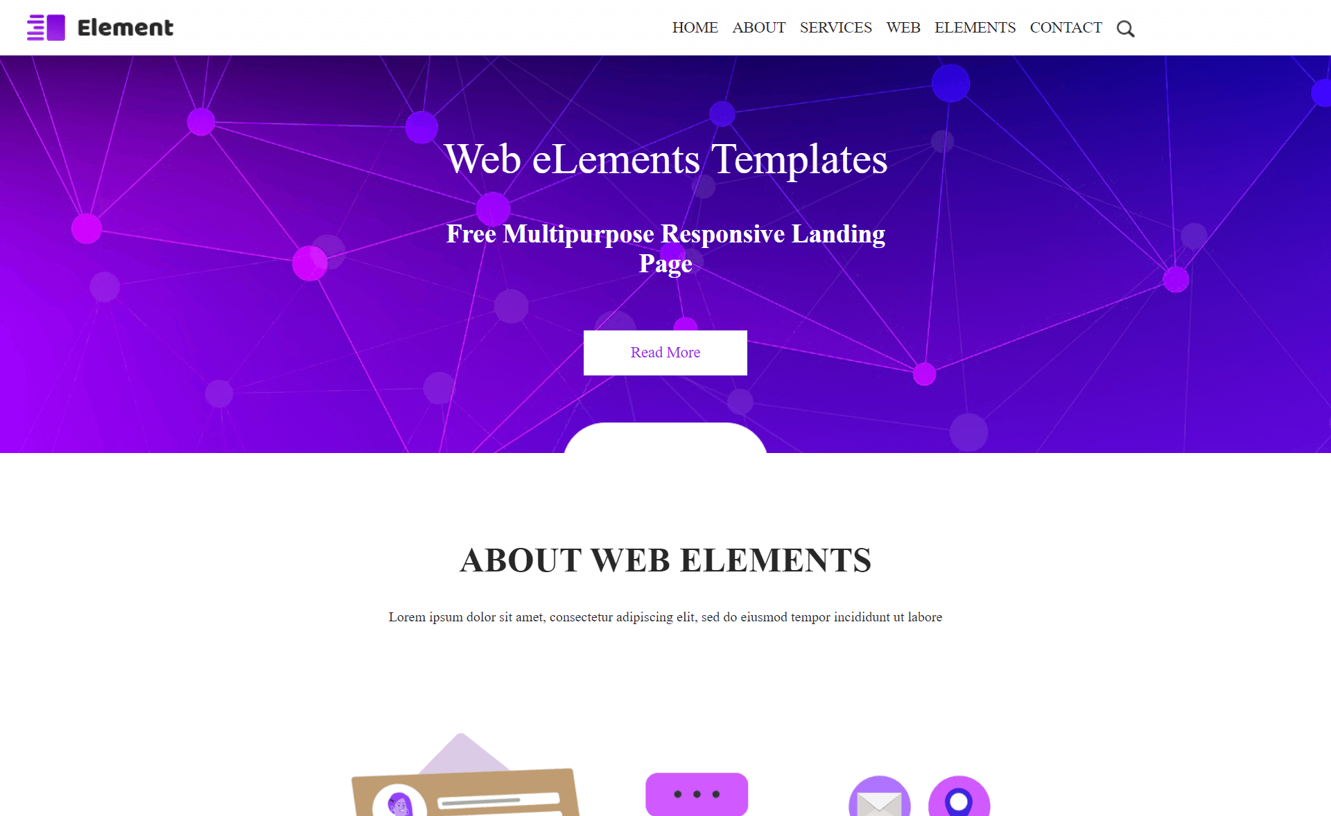 Element – 免费响应式Bootstrap 4 HTML5着陆页模板