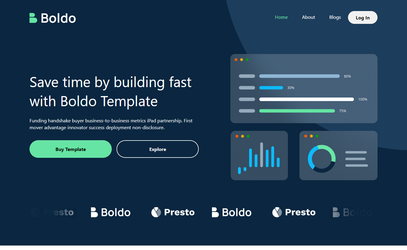 Boldo – 免费响应式 Bootstrap 5 多用途着陆页模板