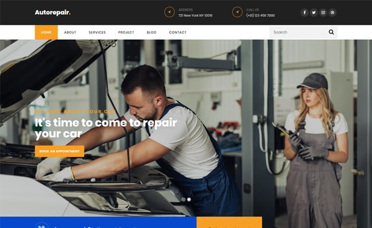 AutoRepair – 免费 Bootstrap 4 HTML5 商业网站模板