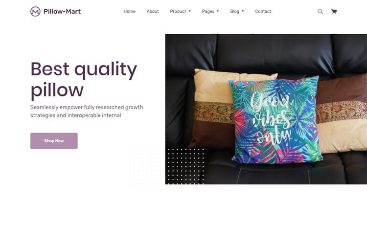 Pillow Mart – 免费Bootstrap 4 HTML5响应式在线商店模板