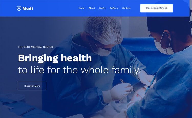 Medi – 免费 Bootstrap 4 HTML5 响应式医疗网站模板