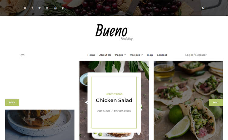 Bueno – 免费 Bootstrap 4 HTML5 食物博客网站模板