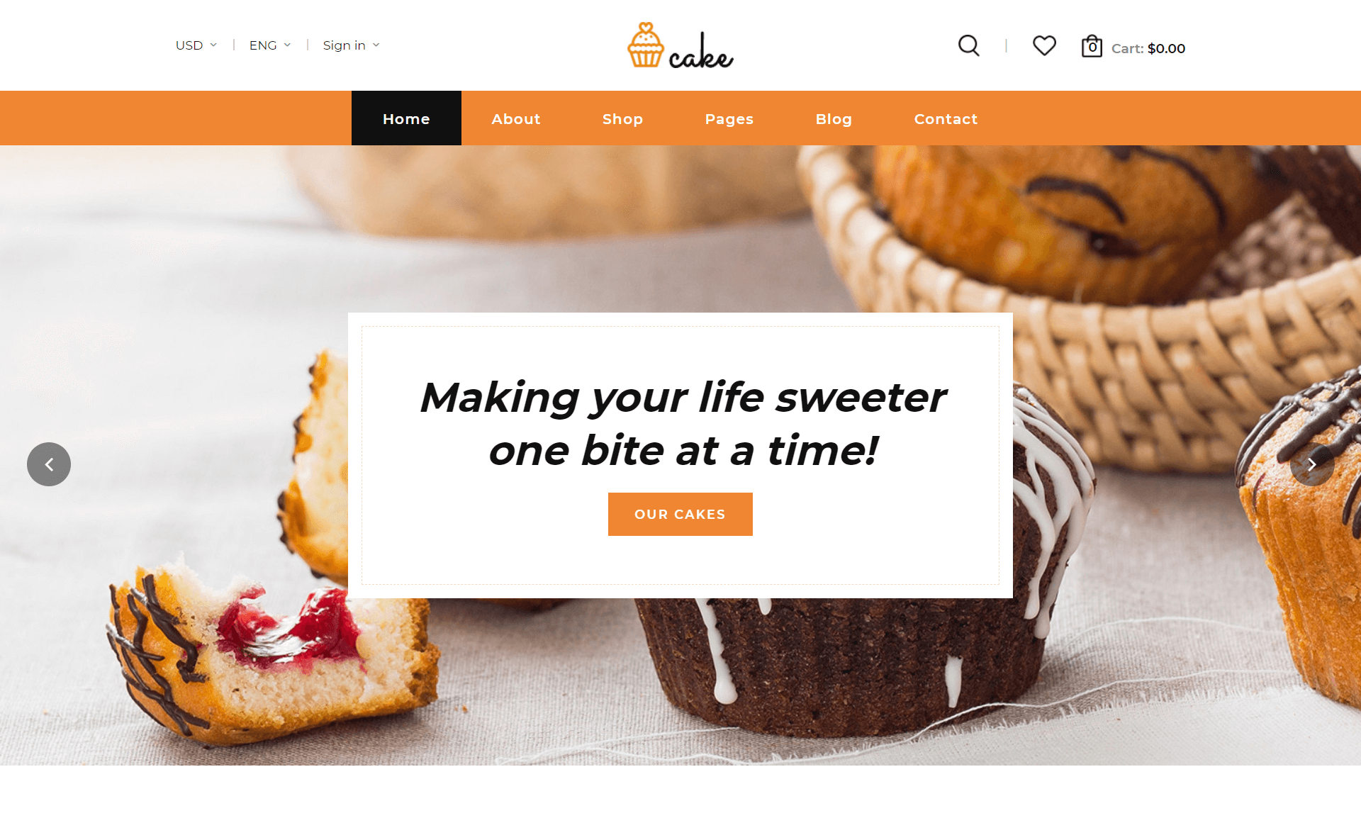 Cake – 免费响应式Bootstrap 4 HTML5食品网站模板