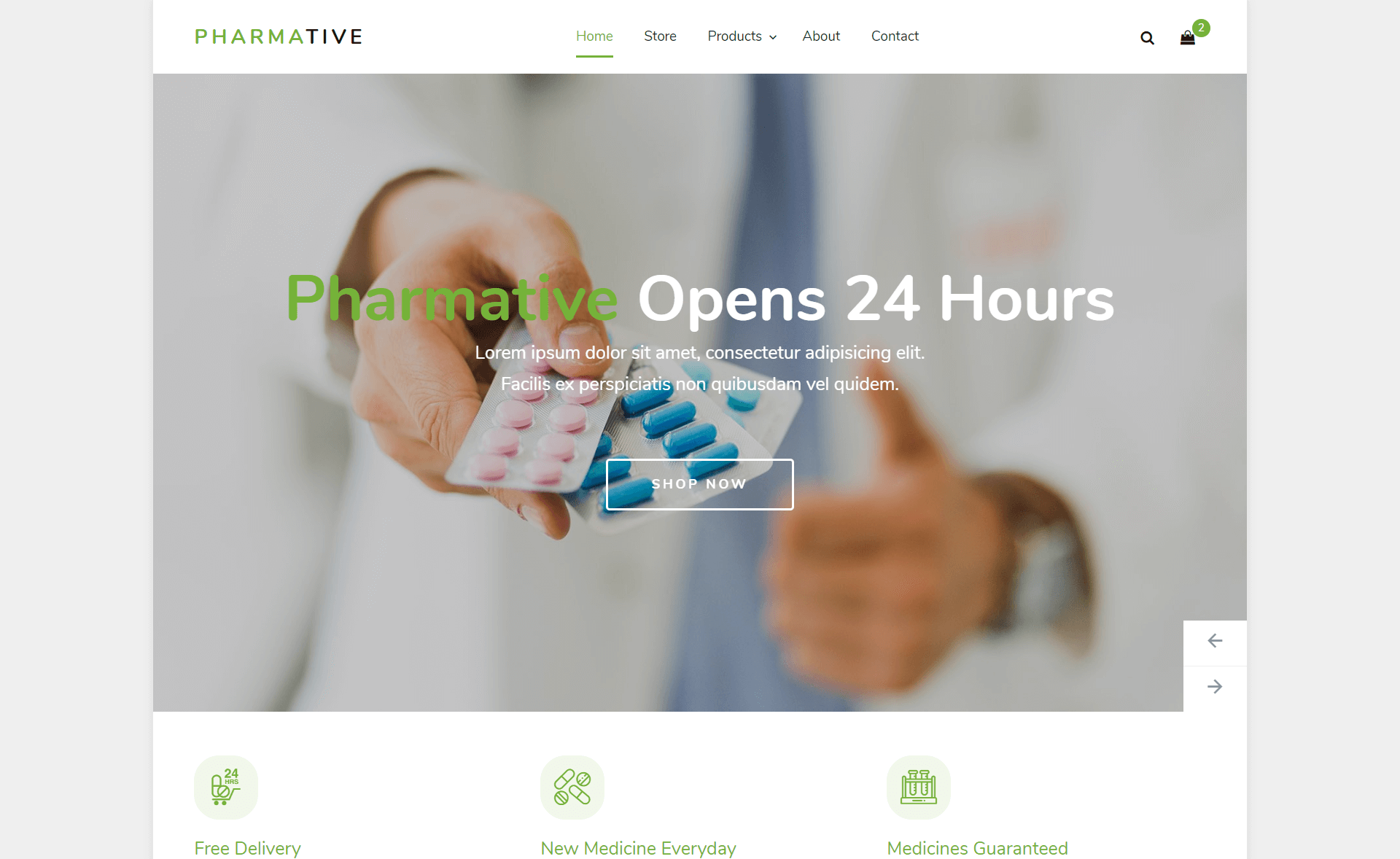 Pharmative – 免费的Bootstrap 4 HTML5 药店网站模板