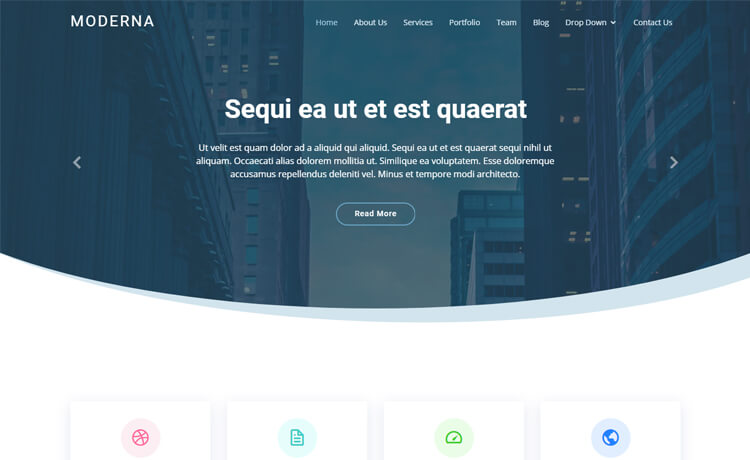 Moderna – 免费的 Bootstrap 4 HTML5 专业商务网站模板