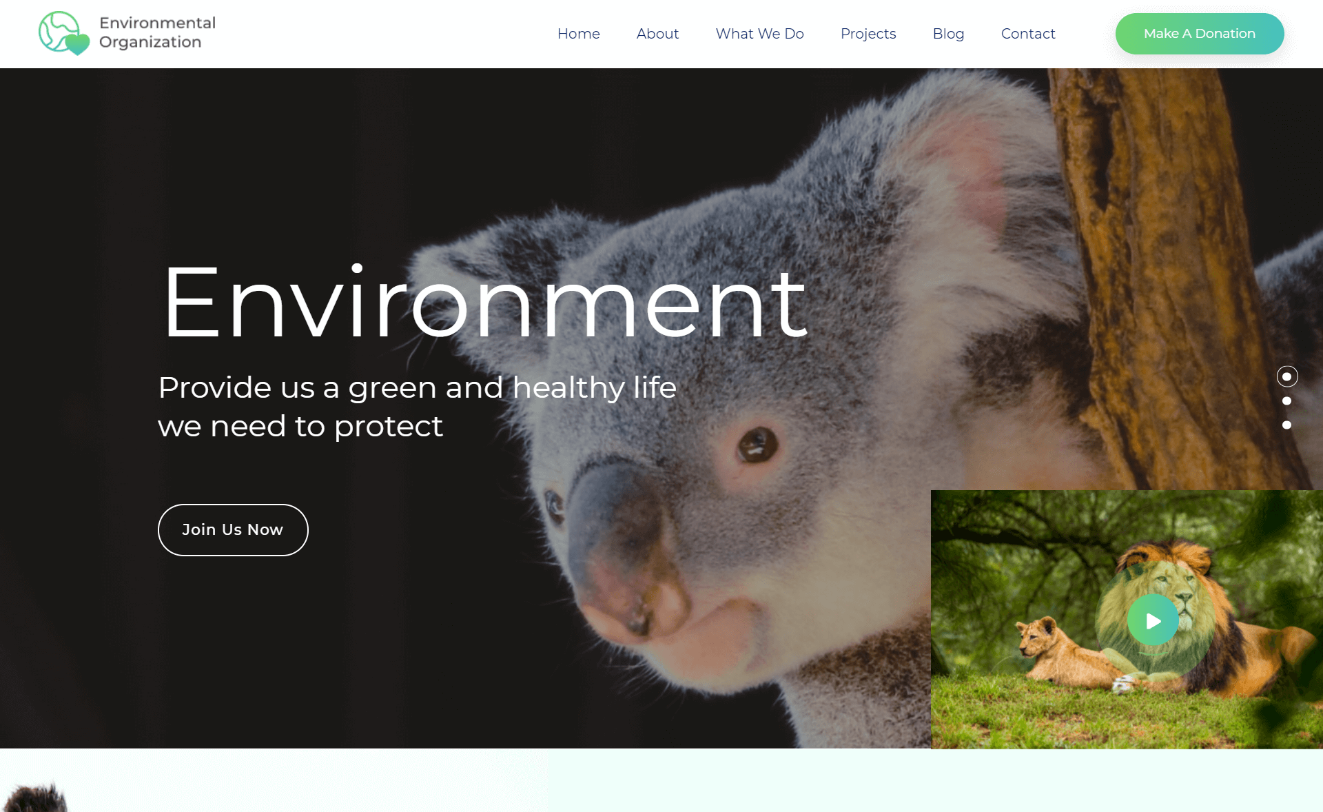 EnvironmentalOrganization – 免费 Bootstrap 4 HTML5 慈善网站模板