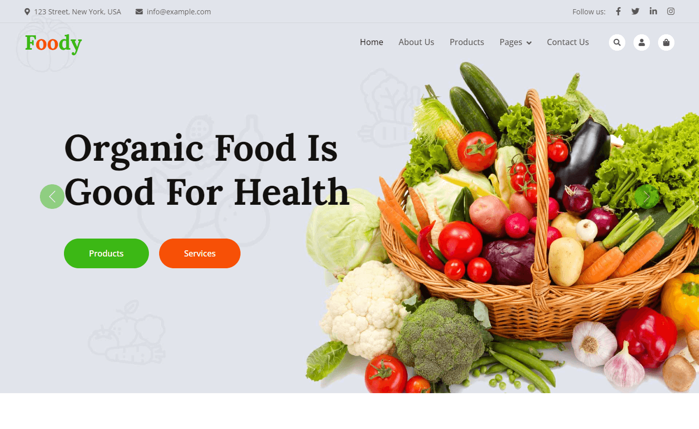 Foody – 免费Bootstrap 5 HTML5商务网站模板