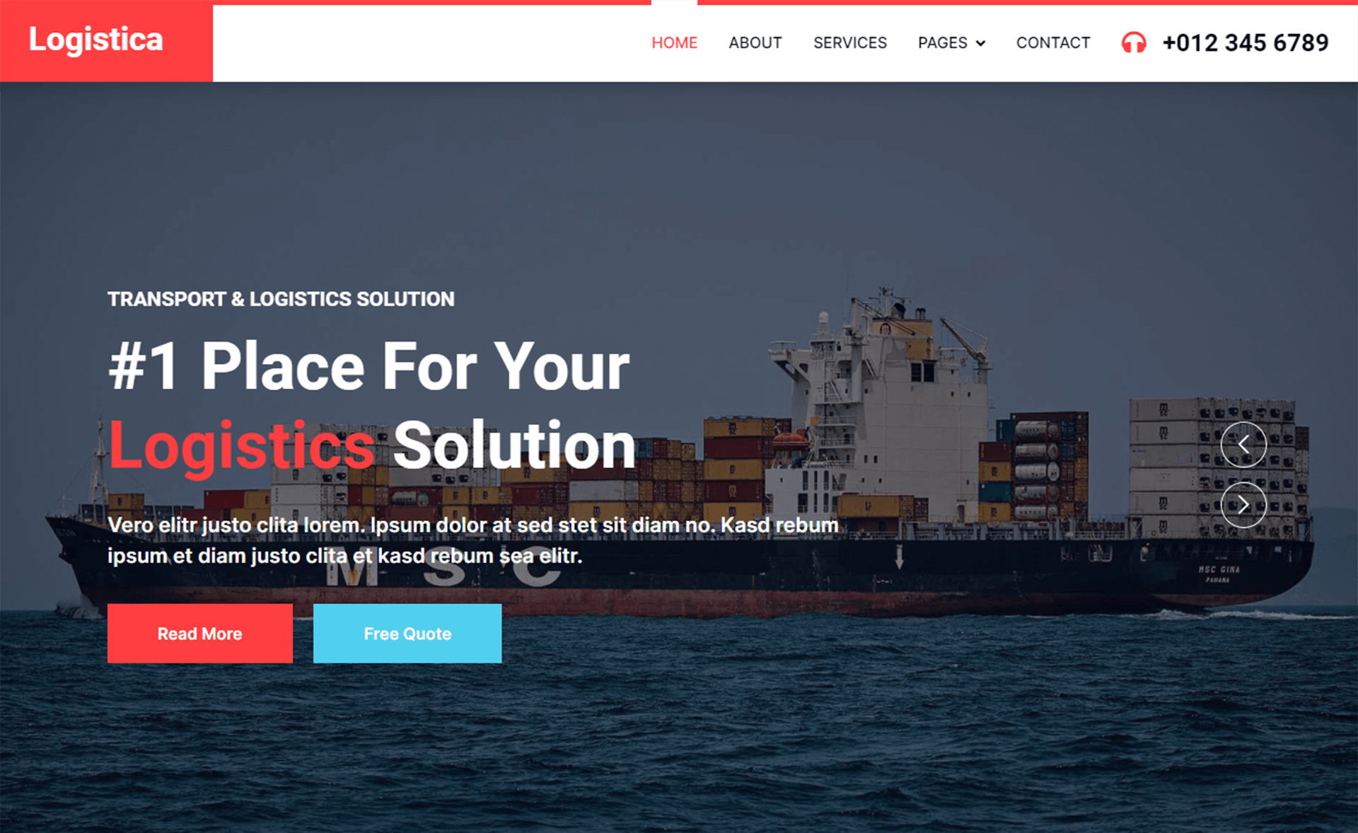 Logistica – 免费响应式HTML5 Bootstrap 5航运公司网站模板