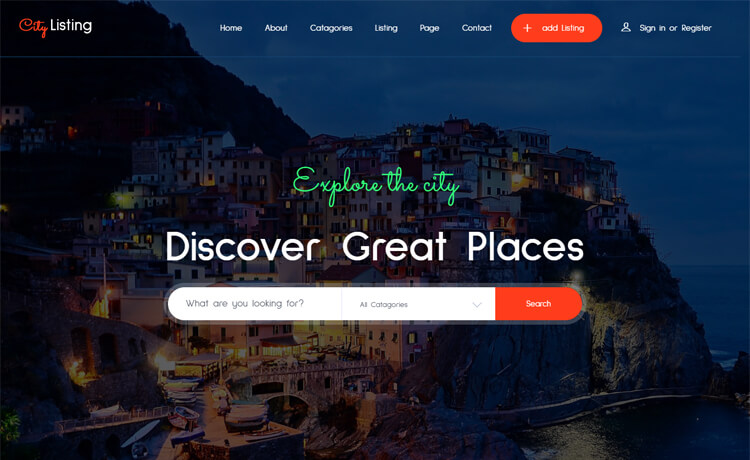 Citylisting – 免费 Bootstrap 4 HTML5 目录网站模板