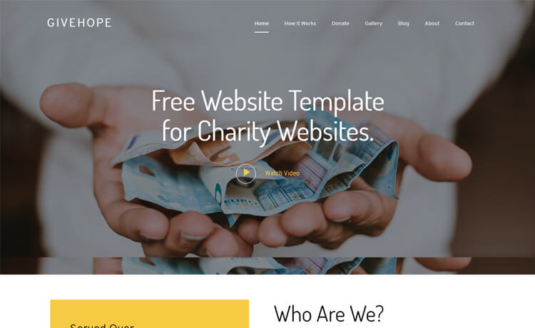 GiveHope – 免费的Bootstrap 4 HTML5慈善网站模板