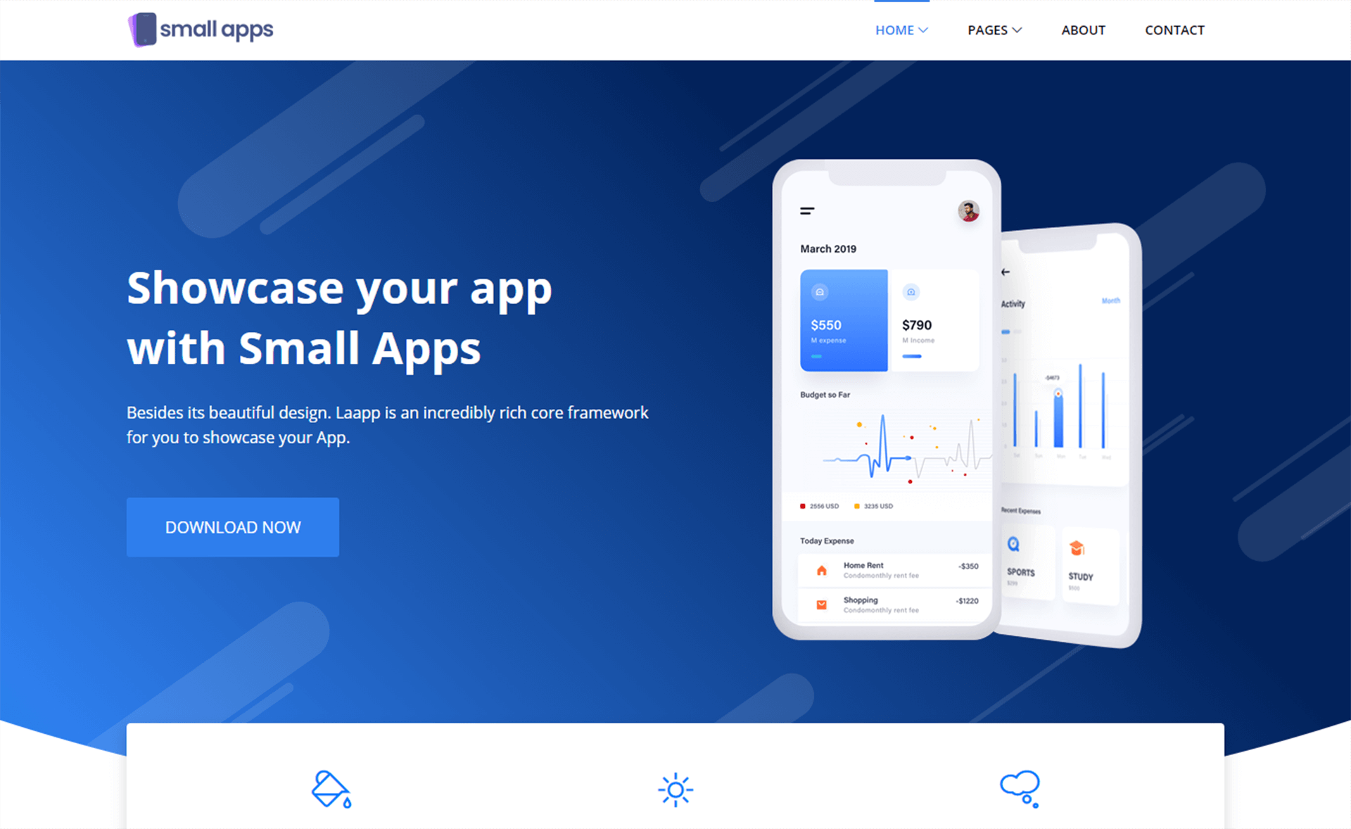 Small Apps – 免费Bootstrap 4 HTML5应用着陆网站模板