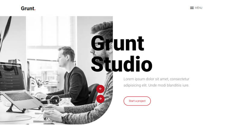 Grunt – 免费的Bootstrap 4 HTML5 代理网站模板