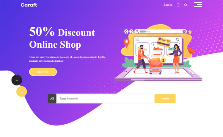 Caraft – 免费 Bootstrap 4 HTML5 电子商务网站模板