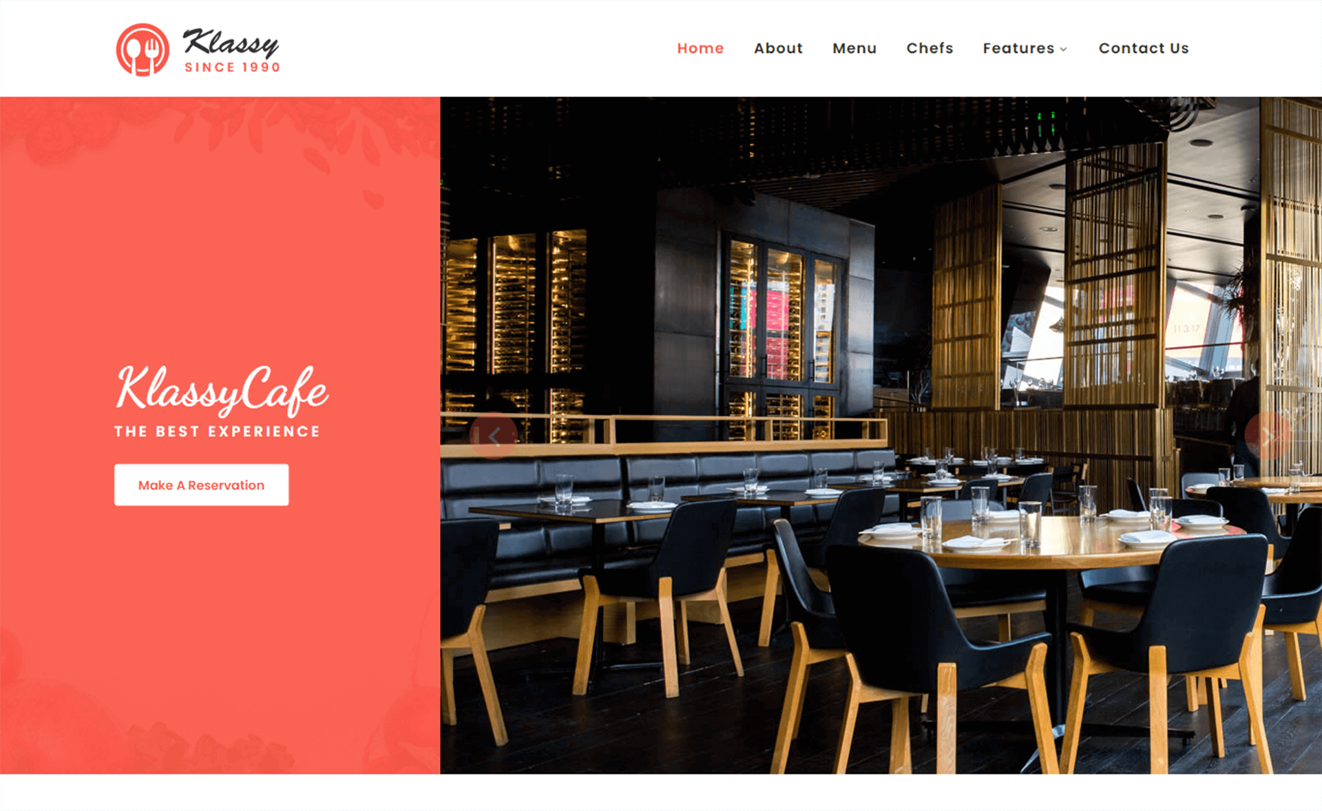 Klassy Cafe – 免费Bootstrap 4 HTML5响应式餐厅网站模板