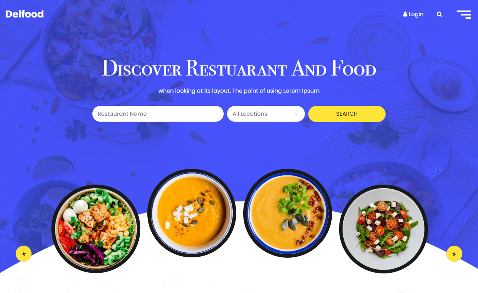 Delfood – 免费响应式Bootstrap 4餐厅网站模板