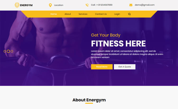 Energym – 免费Bootstrap 4 HTML5健身网站模板