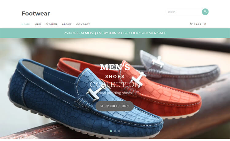 Footwear – 免费 Bootstrap 4 HTML5 电子商务网站模板