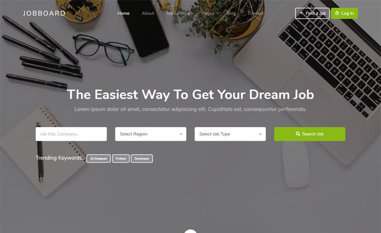 Jobboard – 免费 Bootstrap 4 HTML5 在线求职网站模板