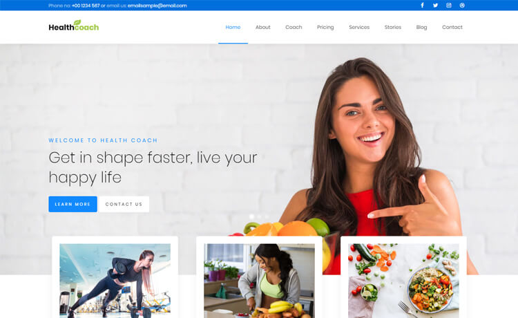 Healthcoach – 免费 Bootstrap 4 HTML5 健身网站模板