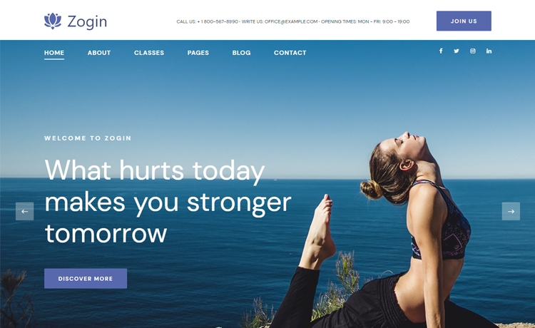 Zogin – 免费的Bootstrap 4 HTML5 瑜伽网站模板