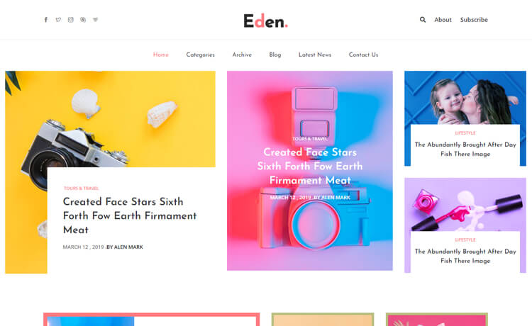 Eden – 免费Bootstrap 4 HTML5响应式杂志网站模板