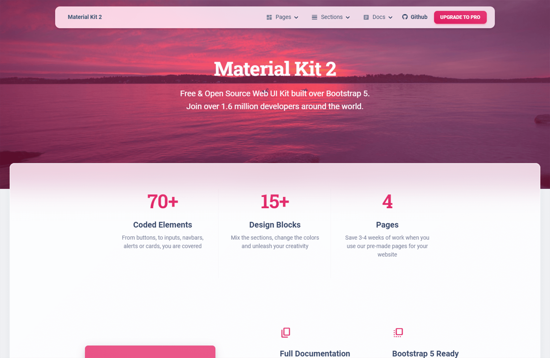 Material kit 2 – 免费响应式 Bootstrap 5 UI 套件模板