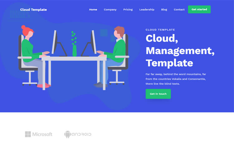 CloudTemplate – 免费Bootstrap HTML5 托管网站模板