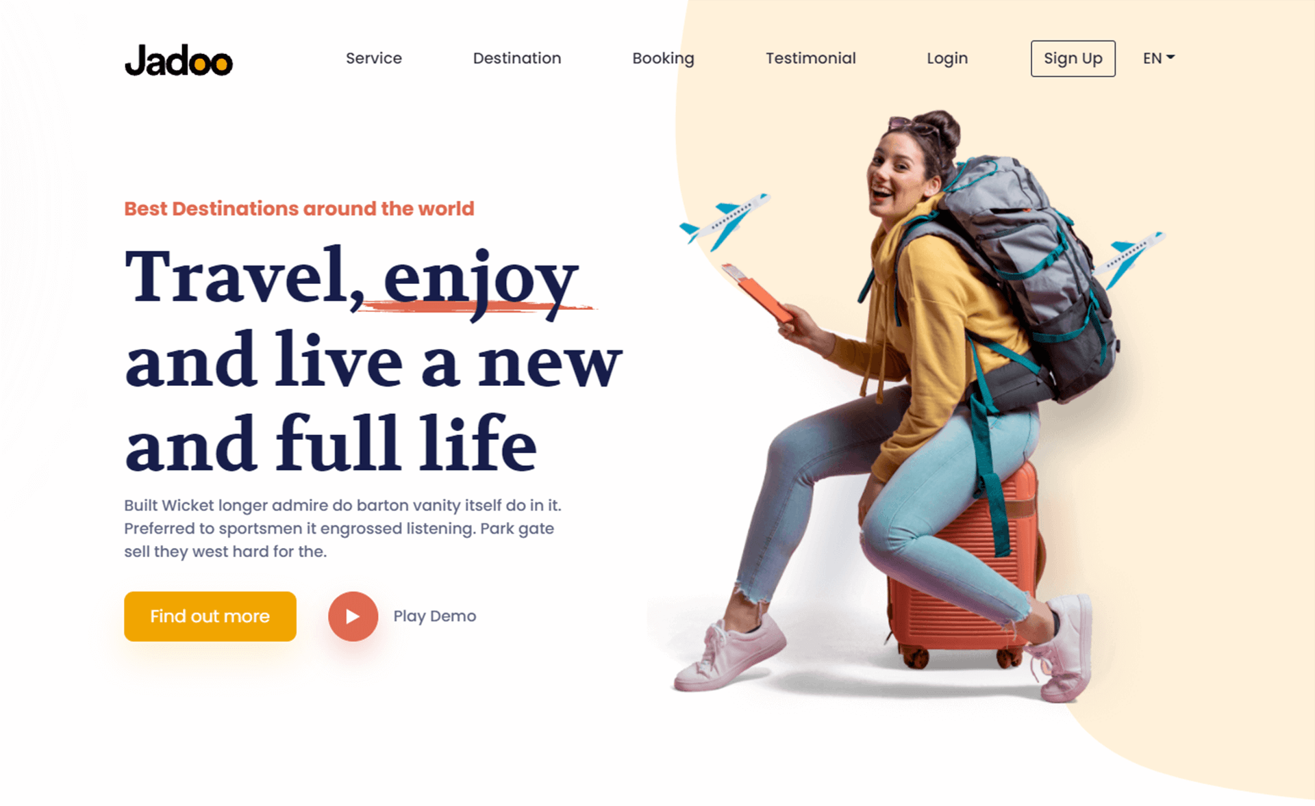 Jadoo – 免费 Bootstrap 5 HTML5 旅行社网站模板