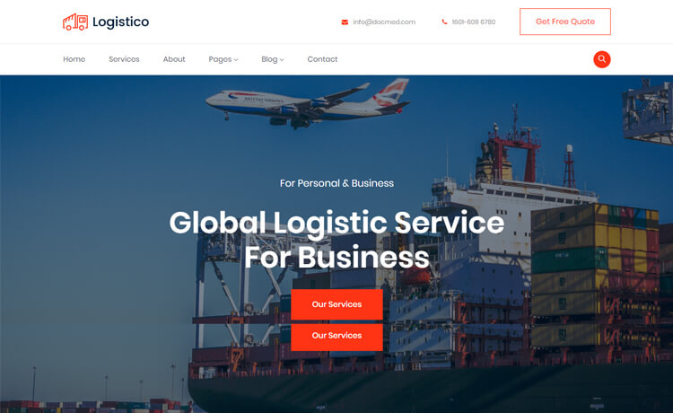 Logistico – 免费 Bootstrap 4 HTML5 物流网站模板