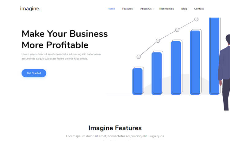 Imagine – 免费Bootstrap 4 HTML5商业网站模板