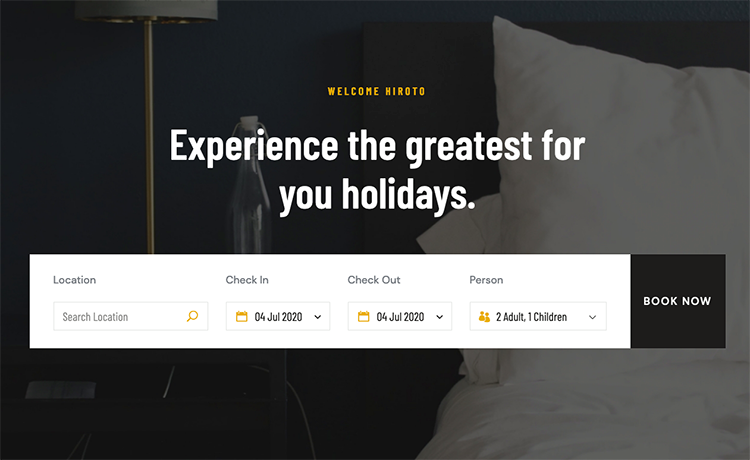 Hiroto – 免费Bootstrap 4 HTML5响应式酒店网站模板
