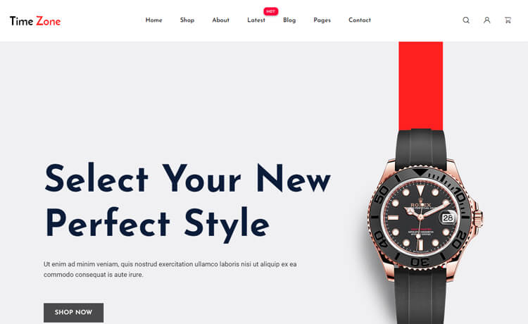 TimeZone – 免费Bootstrap 4 HTML5 电子商务网站模板