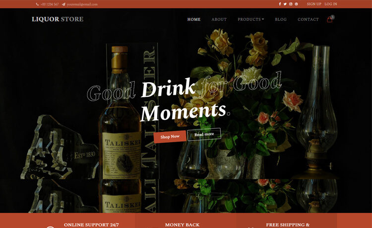 LiquorStore – 免费的Bootstrap 4 HTML5 电子商务网站模板