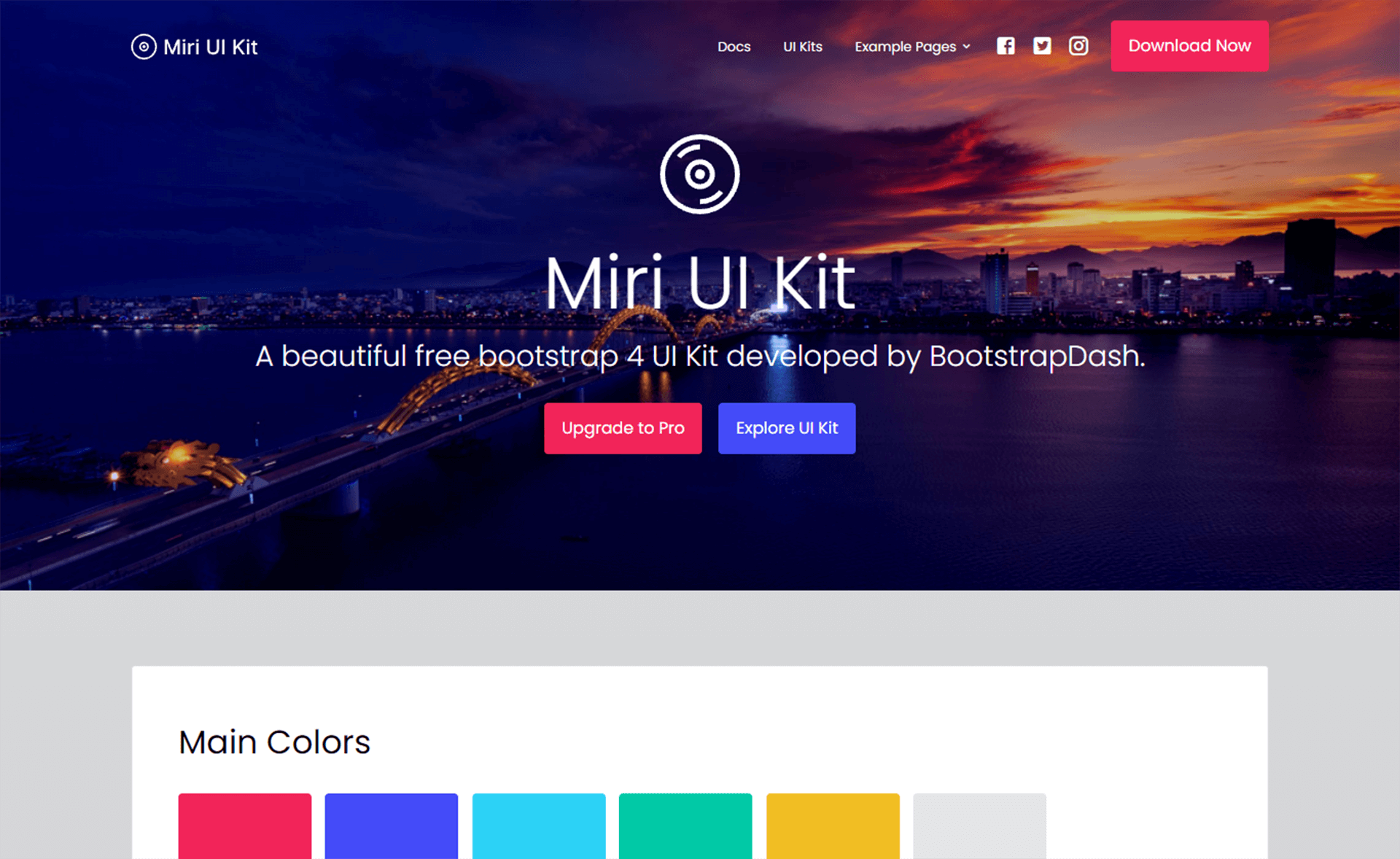 Miri UI – 免费Bootstrap 4 HTML5 UI套件模板