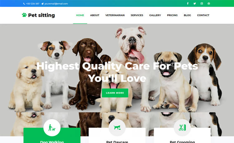 PetSitting – 免费 Bootstrap 4 HTML5 宠物与动物服务网站模板