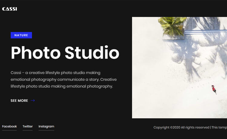 Cassi – 免费 Bootstrap 4 HTML5 响应式摄影网站模板