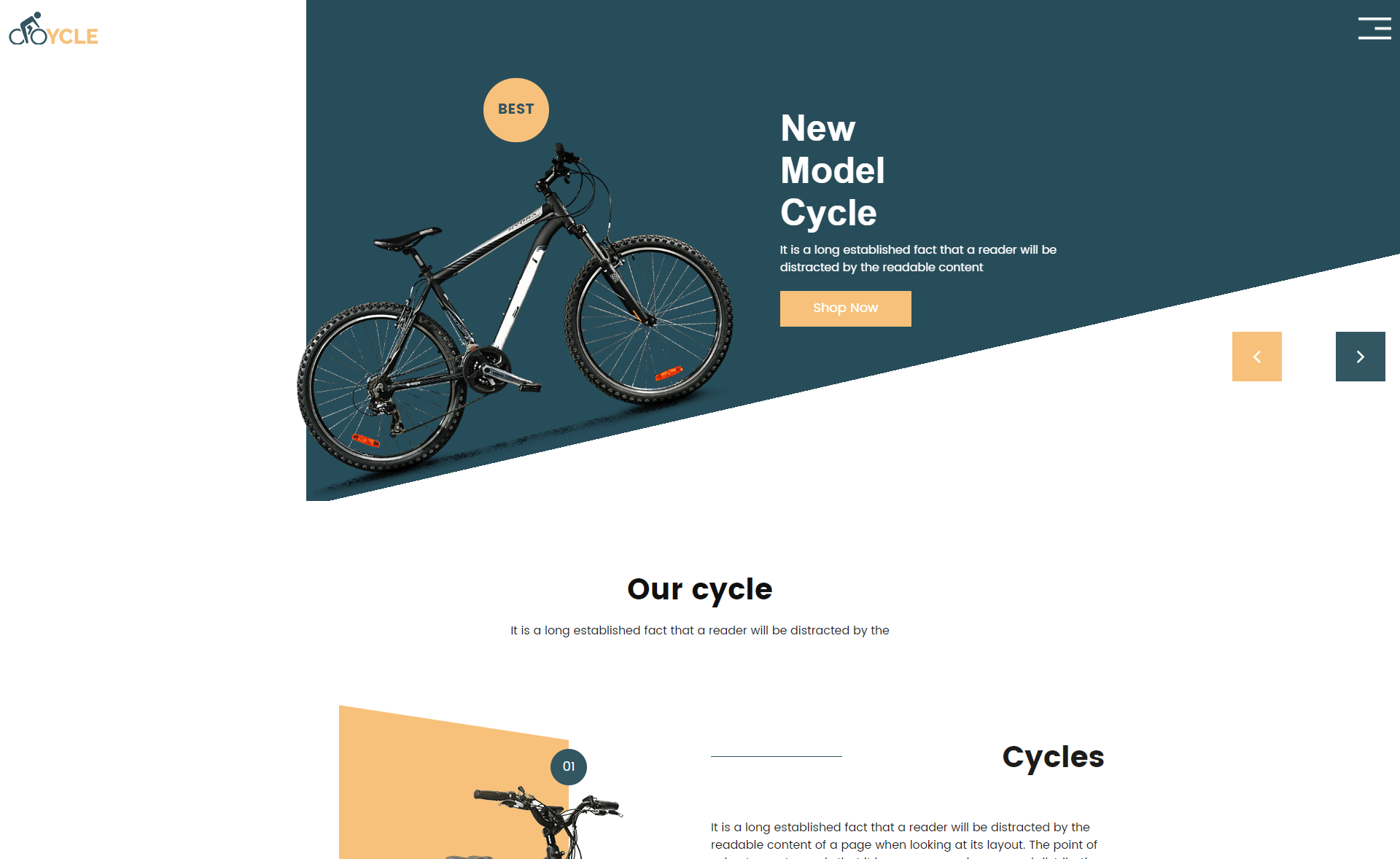 Cycle – Free Bootstrap 4 电子商务着陆页模板